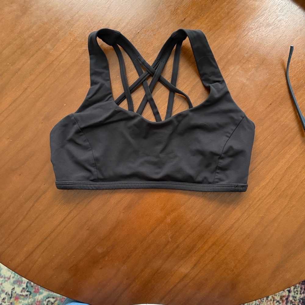 lululemon Gear Up Bra Black Crossback Sports Bra